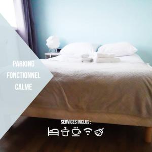 Le Happy • Parking • Terrasse • Calme • Fibreにあるベッド
