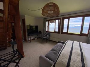 TV a/nebo společenská místnost v ubytování Casa Molino Hotel Boutique & Restaurant Puerto Varas