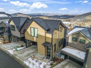 an aerial view of a house with a roof at Hotel Whiskey in Park City