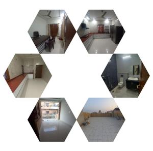 eine Collage mit vier Bildern eines Zimmers in der Unterkunft MMR LUXURIOUS GIRLS PG AND HOSTEL in Jodhpur