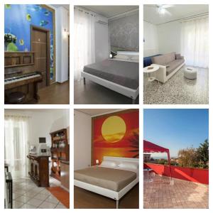 a collage of four pictures of a bedroom at Enjoy Vida in Casola di Napoli