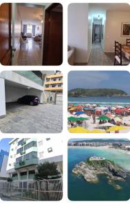 eine Collage mit vier Bildern eines Resorts in der Unterkunft Condomínio Juacema in Cabo Frio