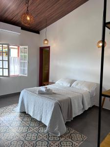 1 dormitorio con 1 cama grande en una habitación en Pousada Canto Verde, en Serra do Cipo