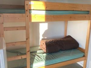 - un lit superposé avec un oreiller sur la couchette inférieure dans l'établissement Gîte Bures, 1 pièce, 4 personnes - FR-1-584-310, à Bures