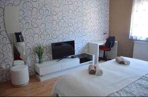 A television and/or entertainment centre at Villa Csilla elegant house