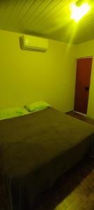 a green bedroom with a bed in a room at Pousada do Joca Bonito/MS in Bonito