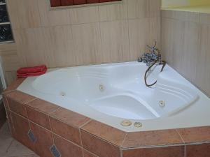 a large bath tub in a room at PeachBloom Tereace Inn in DʼArbeau