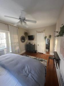 a bedroom with a bed and a ceiling fan at Beautiful Private Room With King Size Bed in Downtown Orlando in Orlando