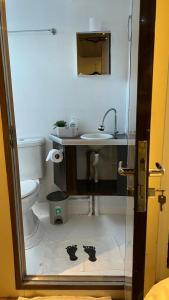 een badkamer met een wastafel en een toilet bij Amazon Extreme River Fish in Manaus