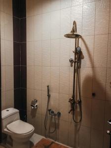 فندق فيلي Filly Hotel في حائل: حمام مع دش ومرحاض