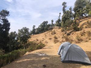 a tent on the side of a dirt road at Free style camps in Mussoorie