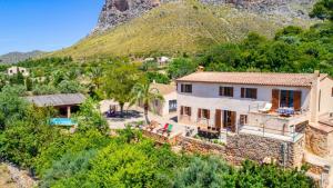 an aerial view of a house on a mountain at Finca Relax Can Mengol amazing seaview in Artá