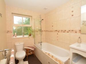 a bathroom with a toilet and a tub and a sink at 1 Bed in Ballantrae 45713 in Ballantrae
