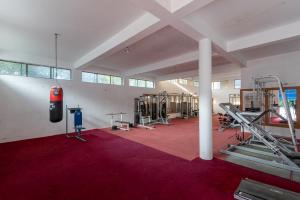 Habitación grande con gimnasio con máquinas de correr en Tehri Club Resort By DLS Hotels, en Chamba