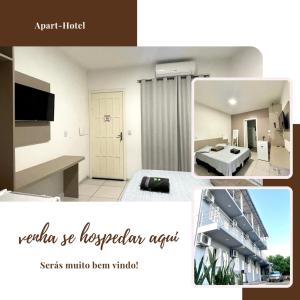 a collage of pictures of a hotel room at Res. Hostel in Santa Cruz do Sul