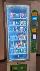 a refrigerator filled with lots of food at شقق وادي الريف المخدومة بأضم in Adham