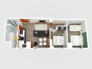 Majutuskoha Beach Apartment - 2 Bedrooms Free WiFi Parking korruse plaan