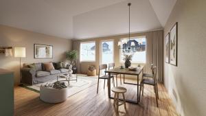 Posezení v ubytování Katterjåkk Apartments