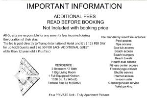 a page of a flyer with a screenshot of a document at TRUMP INTL 2 BEDROOM APARTMENT 1600 Sf Ocean and Bay View in Miami Beach
