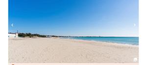 una spiaggia sabbiosa con l'oceano sullo sfondo di Viva a Porto Cesareo