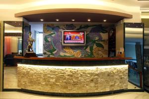 TV a/nebo společenská místnost v ubytování Hotel King