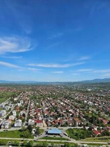 an aerial view of a large city with houses at Temi's Apartments 2 in Skopje
