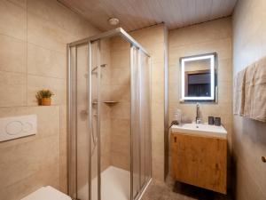 bagno con doccia e lavandino di Bauernhof Hanslingerhof a Wörgl