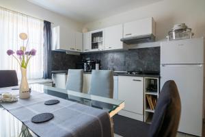 Kuchyň nebo kuchyňský kout v ubytování Apartma Ella