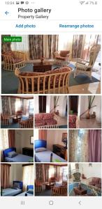 eine Collage mit Fotos eines Zimmers mit Möbeln in der Unterkunft Jetpoint Furnished 2 bedroom in Nadi
