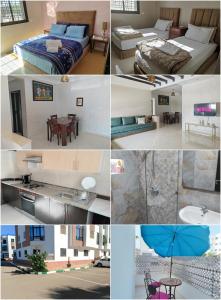 a collage of photos of a hotel room at Your Airport Oasis Resort 15 Minutes from Rabat in Sale