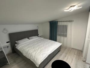 a bedroom with a large bed and a window at Vacation house in Borsa