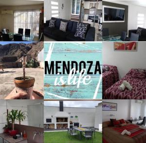 a collage of photos of a living room at Mendoza is life in Guaymallen