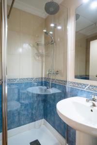 a bathroom with a shower and a sink at apartamento con parking plaza del museo in Seville