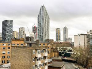 a view of a city skyline with tall buildings at Shard views in London