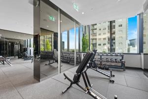 a gym with rows of chairs in a building at Aspire Melbourne in Melbourne