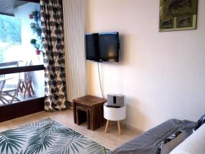 een woonkamer met een tv aan de muur bij Appartement Villard-de-Lans, 2 pièces, 6 personnes - FR-1-689-130 in Villard-de-Lans