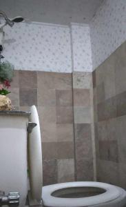 baño con aseo blanco en una habitación en QUICKSHAPE FITNESS GYM/QUICKSHIELD HOMESTAY, en Naga