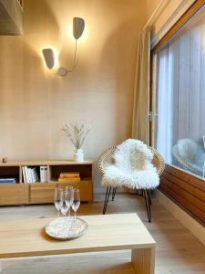 Chalet Mélèze skis aux pieds Alpes, Sainte-Foy station 1550的休息区