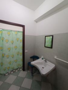 y baño con lavabo y ducha. en Casa Nostra, en Corleone