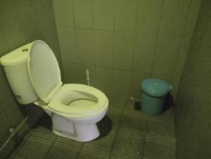a bathroom with a toilet and a trash can at MATRONA in Bajawa