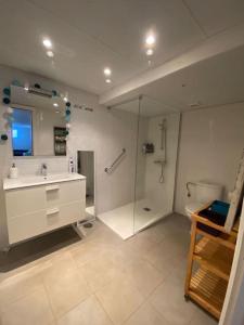 Et badeværelse på Large Studio Apartment!