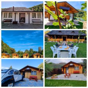 a group of four pictures of a house at POIANA MARAMURESEANA in Călimăneşti