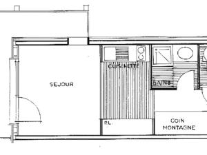 Studio Les Saisies, 1 pièce, 4 personnes - FR-1-293-193の見取り図または間取り図