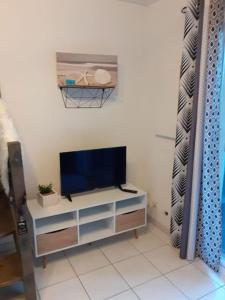 Μια τηλεόραση ή/και κέντρο ψυχαγωγίας στο VILLA Face à la Mer Sur le Sable 8 CLIM A L'ETAGE