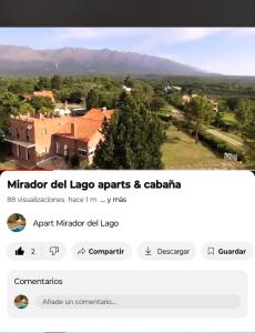 a screenshot of a webpage of a house at Apart Mirador del lago- Solo para adultos in Las Rabonas