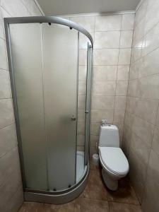 ベレホヴェにあるГотель АС Береговоのバスルーム(シャワー、トイレ付)