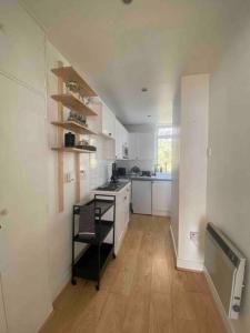 a kitchen with a sink and a stove at Flat in Kings Cross in London