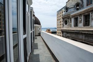 a view from the balcony of a building at Casa Esmeralda in Valparaíso