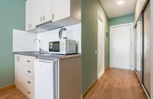 Kuchyň nebo kuchyňský kout v ubytování Studio Apartment NFT New Gudauri 503