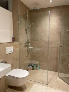 Phòng tắm tại Wunderschönes 4 Zimmer Apartment mit Seeblick